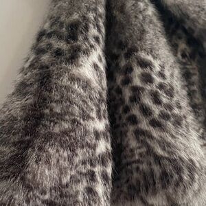 Molly Bracken Gray faux fur Leopard Teddy Jacket